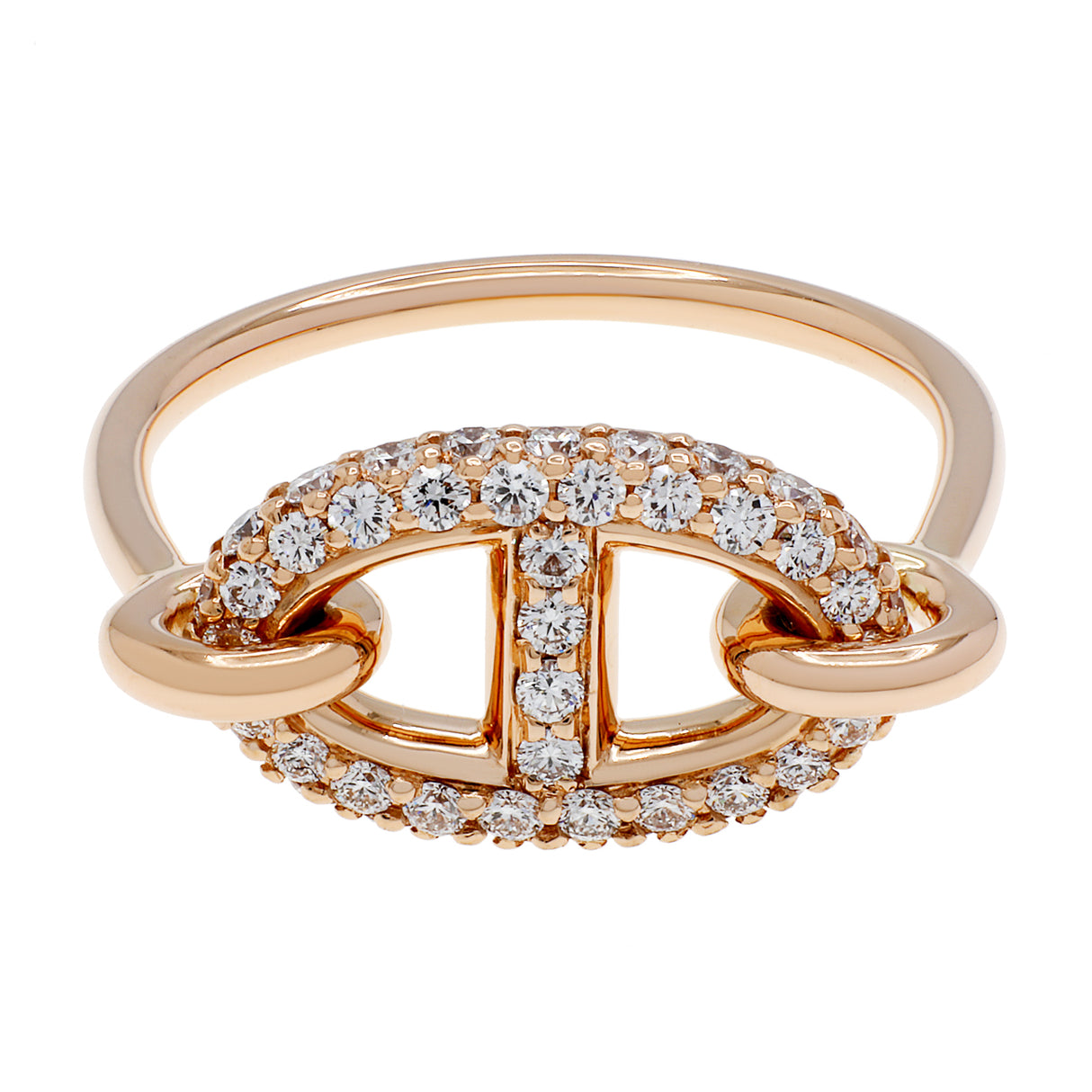 Hermes 18K Rose Gold Diamond Farandole Ring