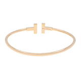 Tiffany & Co. 18K Rose Gold Diamond T Wire Bracelet Designer Jewellery Tiffany and Co