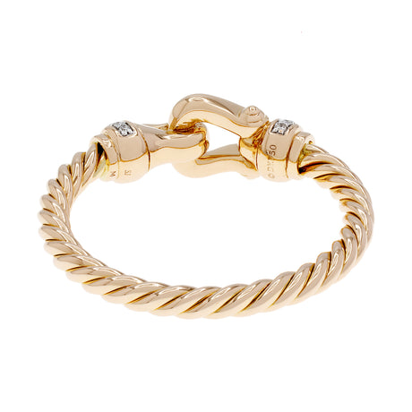 David Yurman 18K Rose Gold Diamond Petite Buckle Ring Designer Jewellery David Yurman