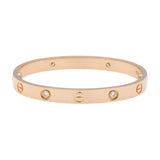 Cartier 18K Rose Gold 4 Diamond Love Bracelet Designer Jewellery Cartier