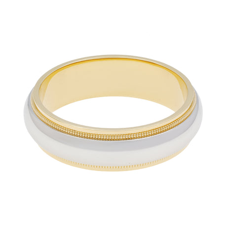 Tiffany & Co. 18K Yellow Gold Platinum 6mm Milgrain Band Ring Rings Tiffany and Co