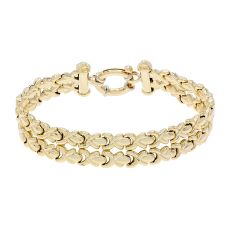14K Yellow Gold Multi-Row Byzantine Bracelet Fine Jewellery Modaselle