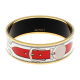 Hermes Wide Enamel Printed Bracelet