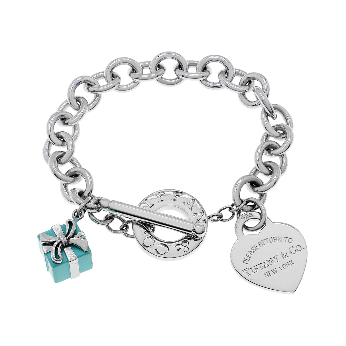 Tiffany & Co. Sterling Silver Heart Tag Toggle Bracelet w/ Charm Designer Jewellery Tiffany and Co