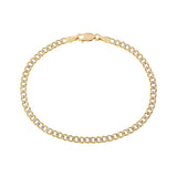 18K Yellow/White Gold Italian Curb Bracelet Fine Jewellery Modaselle