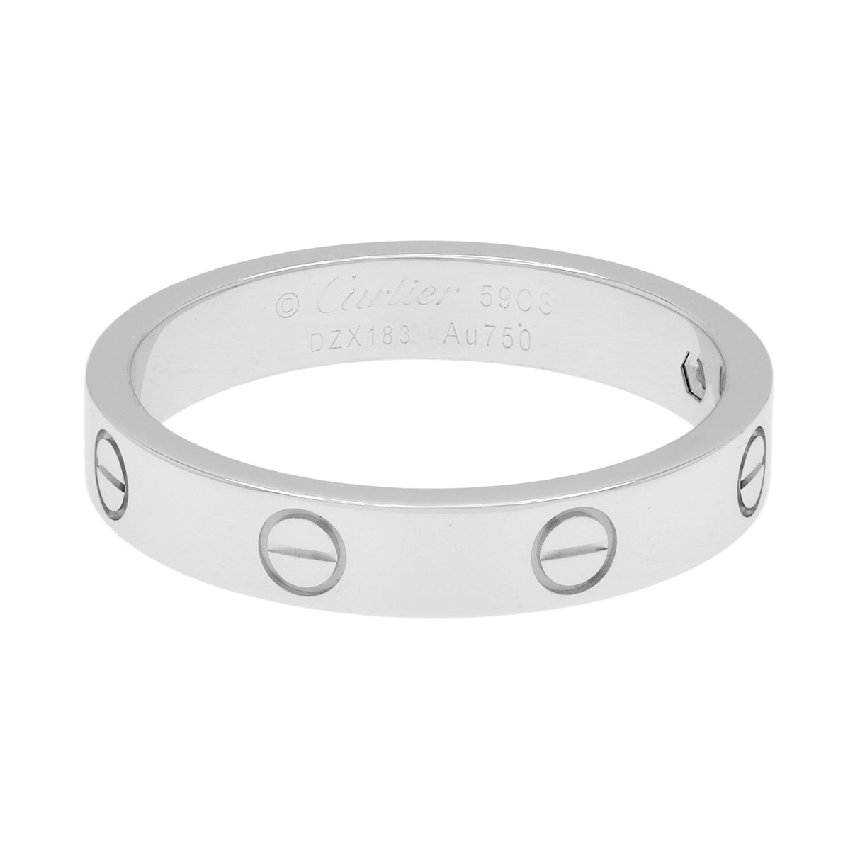 Cartier 18K White Gold Diamond Love Wedding Band Designer Jewellery Cartier