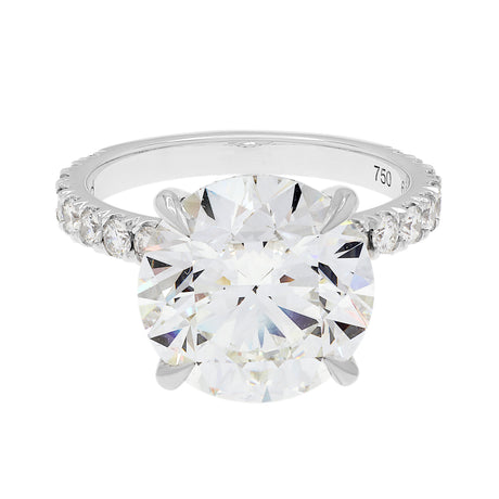 18K White Gold 6.05 Carat Hidden Halo Diamond Engagement Ring Fine Jewellery Modaselle