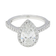 18K White Gold 1.51 Carat Pear Diamond Halo Ring Fine Jewellery Modaselle