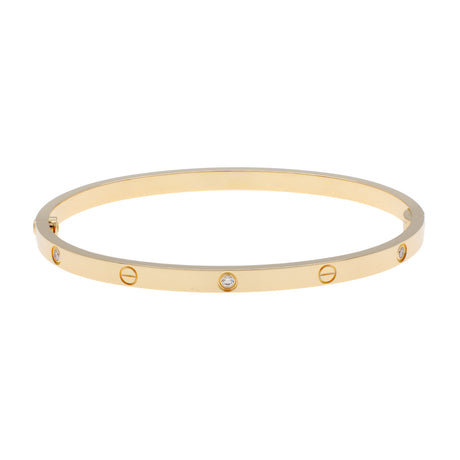 Cartier 18K Yellow Gold 6 Diamond Small Love Bracelet Designer Jewellery Cartier