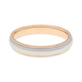 Tiffany & Co. Platinum 18K Rose Gold 4mm Lucida Wedding Band Ring Designer Jewellery Tiffany and Co