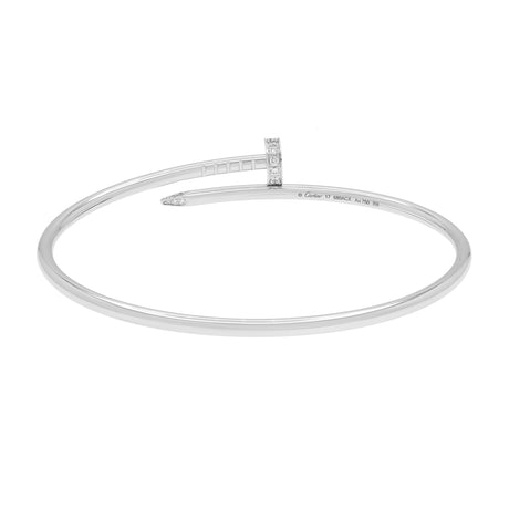 Cartier 18K White Gold Diamond Small Juste Un Clou Bracelet Designer Jewellery Cartier