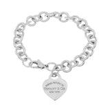 Tiffany & Co. Sterling Silver Heart Tag Charm Bracelet Designer Jewellery Tiffany and Co