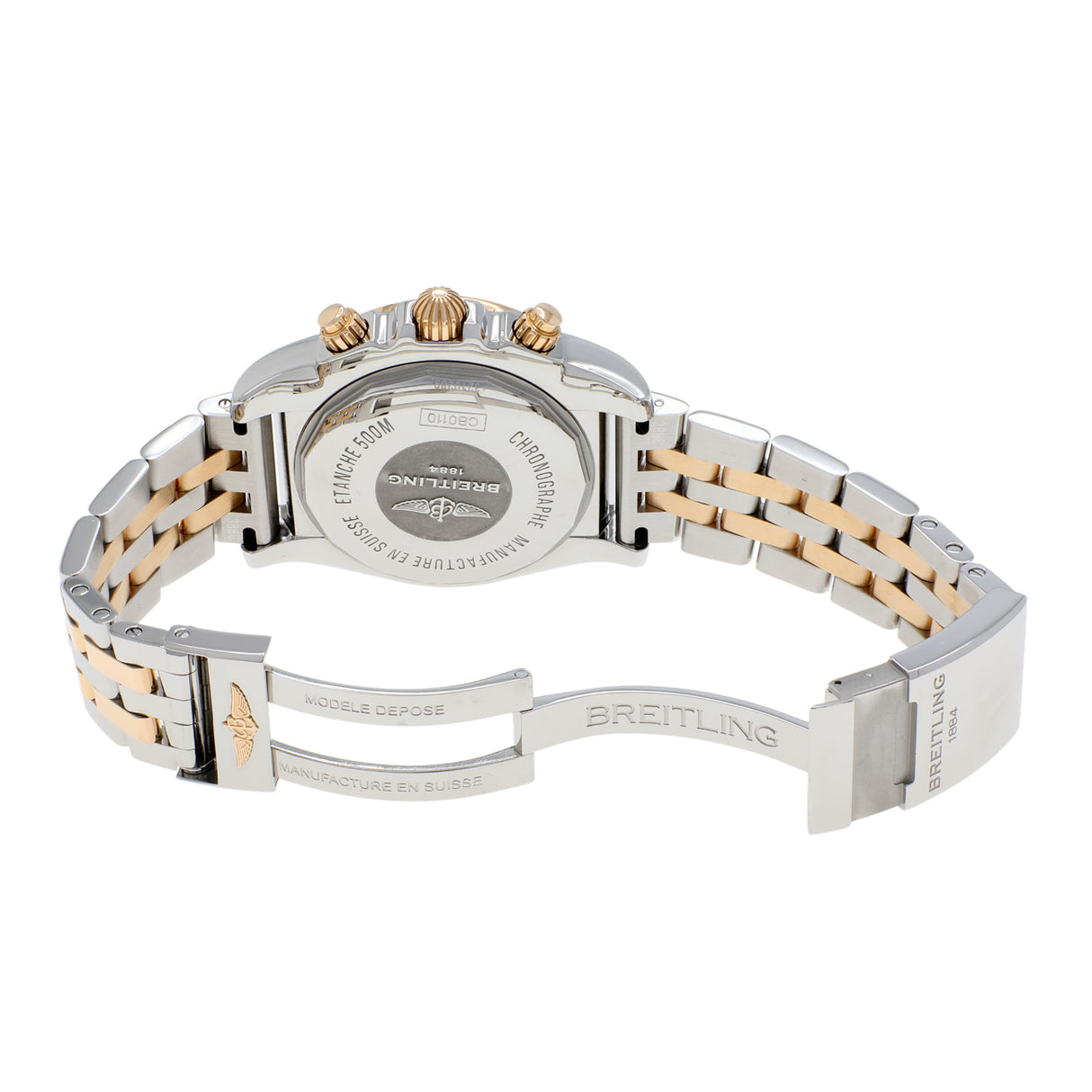 Breitling Stainless Steel 18K Rose Gold Chronomat 44 CB0110 Watches Breitling