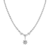 18K White Gold Riviere Blossom 13.37 Carat Diamond Necklace