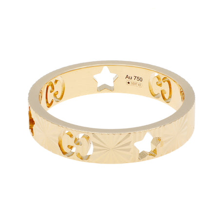 Gucci 18K Yellow Gold Icon Heart Band Ring Designer Jewellery Gucci