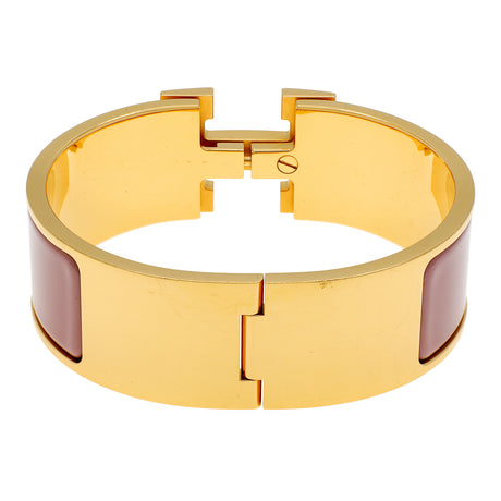 Hermes Bois de Rose Enamel Clic Clac H Bracelet