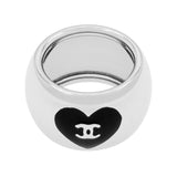 Chanel Enamel CC Heart Ring Designer Jewellery Chanel