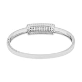 18K White Gold 2.62 Carat Diamond Hinged Bangle Bracelet Fine Jewellery Modaselle