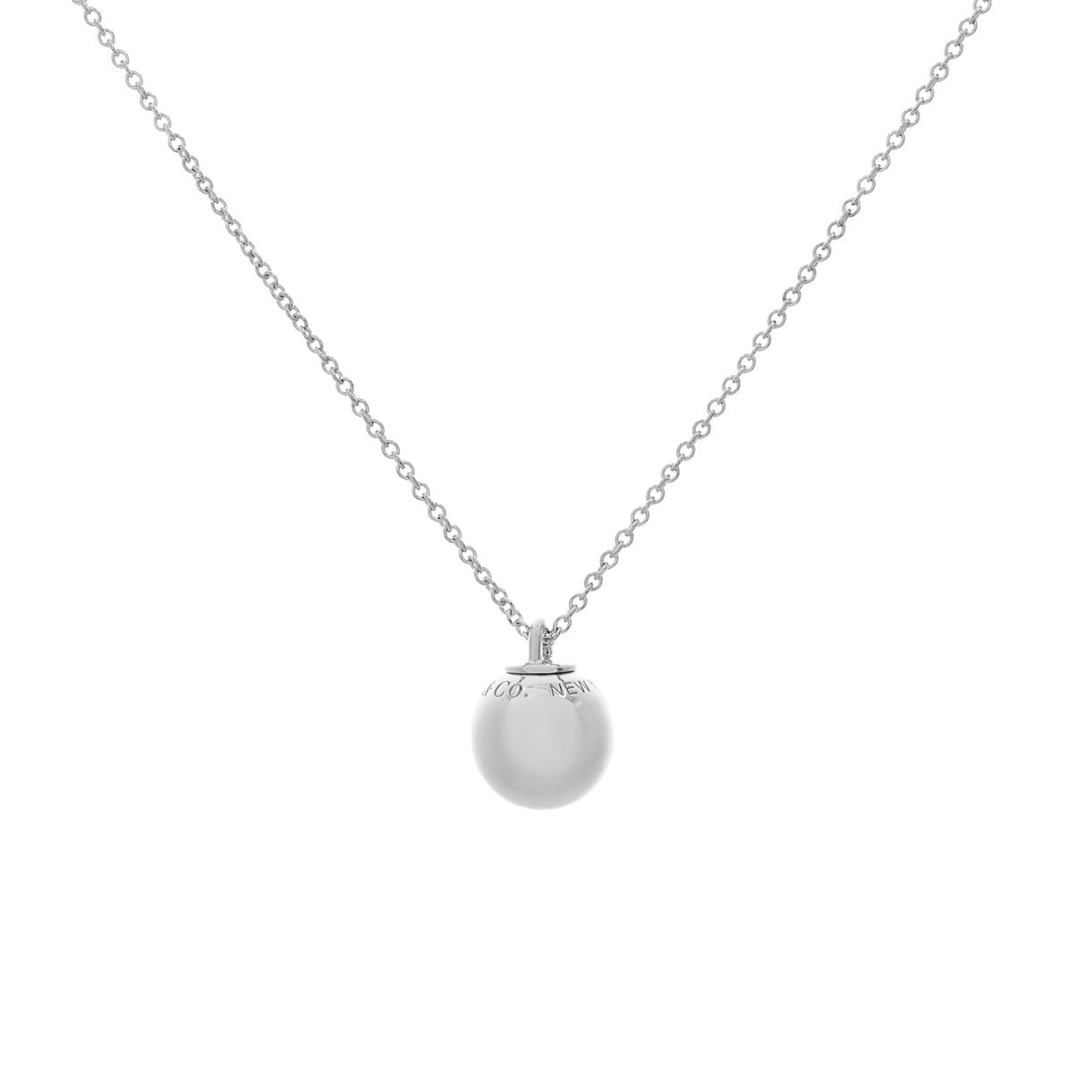 Tiffany & Co. Sterling Silver 12.5mm HardWear Ball Pendant Necklace Designer Jewellery Tiffany and Co