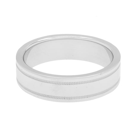 Tiffany & Co. Platinum 6mm Milgrain Band Ring Designer Jewellery Tiffany and Co