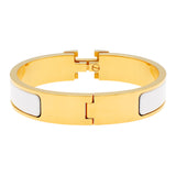 Hermes White Enamel Clic H Bracelet