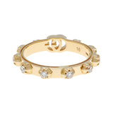 Gucci 18K Yellow Gold Diamond Running GG Ring Designer Jewellery Gucci