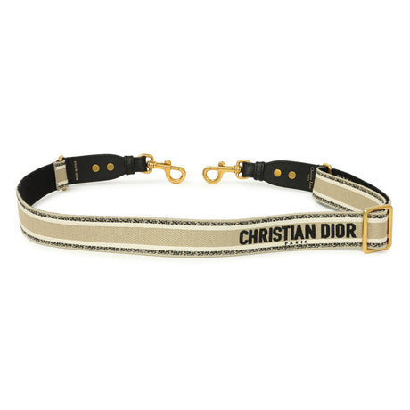 Christian Dior Canvas Embroidered Shoulder Strap