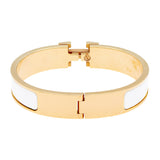 Hermes Rose Gold White Enamel Clic H Bracelet Designer Jewellery Hermes