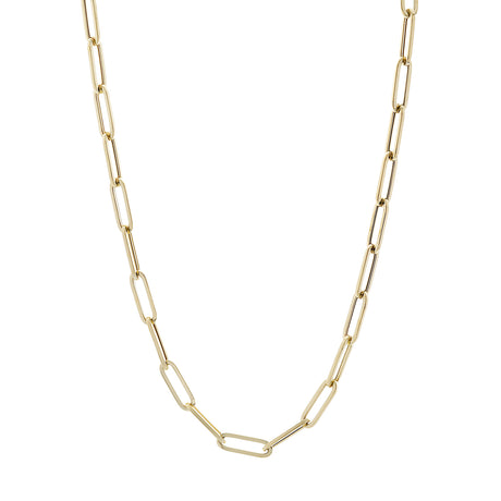18K Yellow Gold Paperclip Chain Fine Jewellery Modaselle