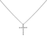 14K White Gold 0.42 Carat Diamond Cross Pendant