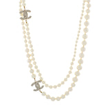 Chanel Pearl Crystal CC Long Necklace Designer Jewellery Chanel