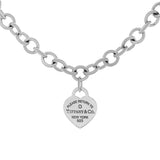 Tiffany & Co. Sterling Silver Diamond Return To Tiffany Heart Tag Necklace Designer Jewellery Tiffany and Co