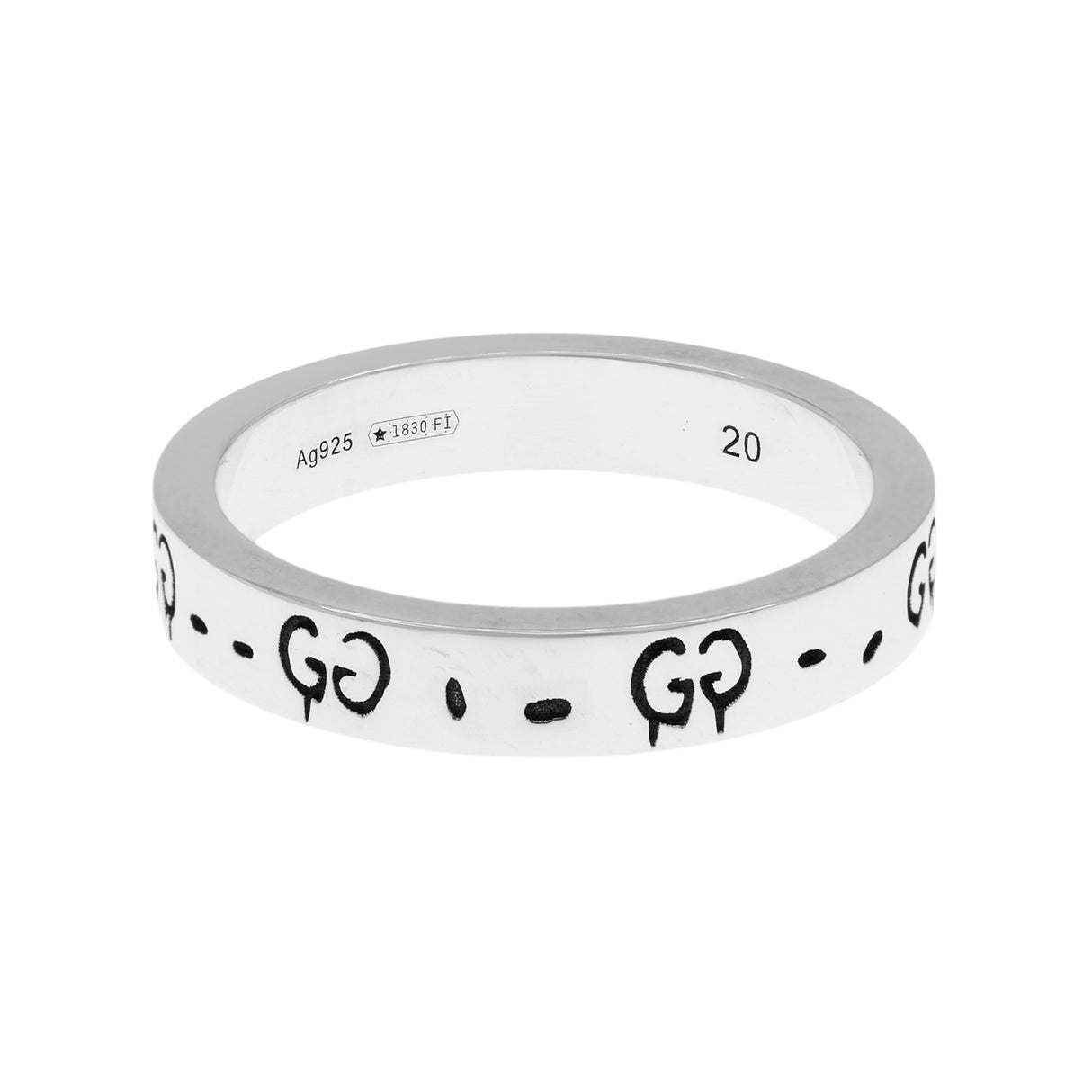 Gucci Sterling Silver GucciGhost Hamlet Skull Band Ring Designer Jewellery Gucci