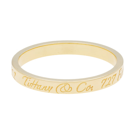 Tiffany & Co. 18K Yellow Gold Notes 'Fifth Avenue New York' Band Ring Designer Jewellery Tiffany and Co
