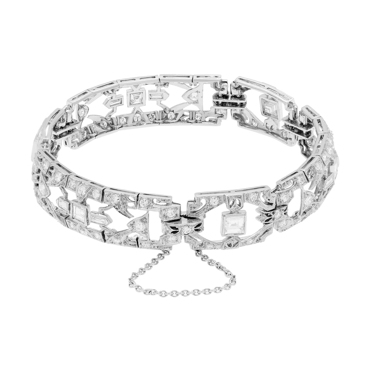 Platinum 4.03 Carat Diamond Art Deco Bracelet Fine Jewellery Modaselle