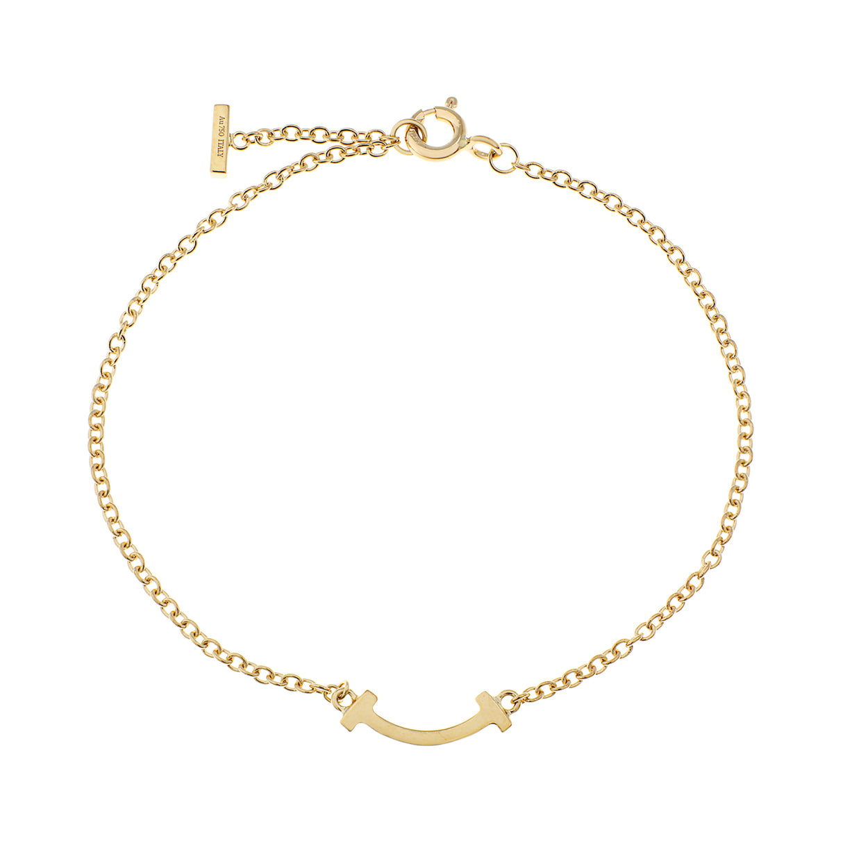 Tiffany & Co. 18K Yellow Gold Diamond T Smile Bracelet Designer Jewellery Tiffany and Co
