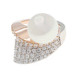 14K White & Rose Gold Spiral South Sea Pearl Ring Fine Jewellery Modaselle