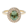 14K Yellow Gold 2.63 Carat Green Sapphire Ring Fine Jewellery Modaselle