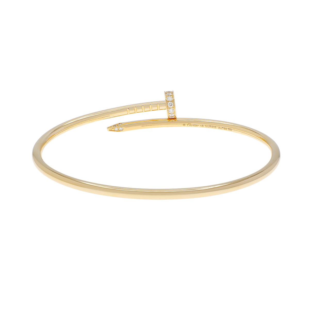 Cartier 18K Yellow Gold Diamond Small Juste Un Clou Bracelet Designer Jewellery Cartier
