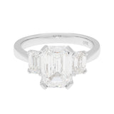 18K White Gold 3.00ct Emerald Past Present Future Diamond Ring Fine Jewellery Modaselle