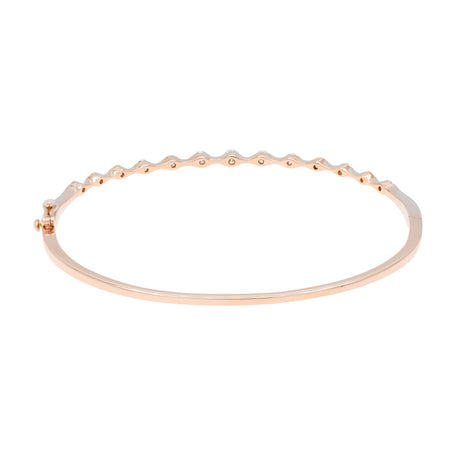 14K Rose Gold 0.85 Carat Diamond Bangle Fine Jewellery Modaselle
