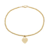Tiffany & Co. 18K Yellow Gold Mini Heart Tag Bead Bracelet