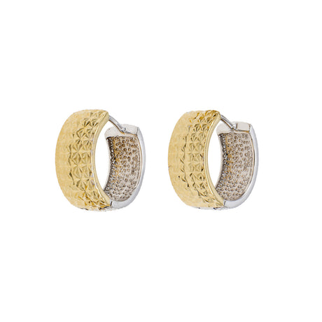 18K White & Yellow Gold Hoop Earrings