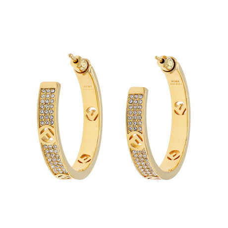 Fendi F is Fendi Crystal Hoop Earrings Fendi