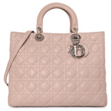 Christian Dior Pink Lambskin Cannage Large Lady Dior Christian Dior