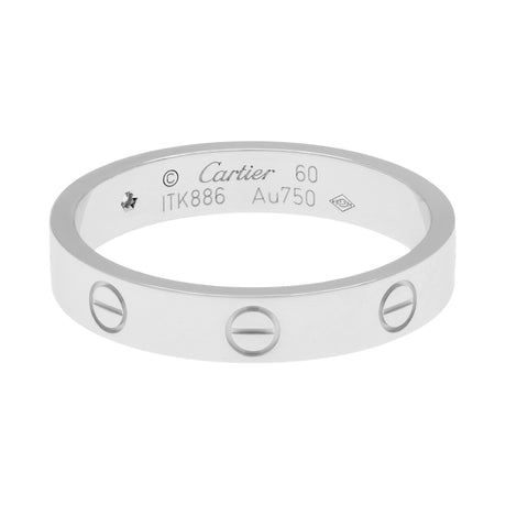 Cartier 18K White Gold Diamond Love Wedding Band Designer Jewellery Cartier