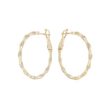 14K Yellow Gold 0.42 Carat Diamond Hoop Earrings Fine Jewellery Modaselle