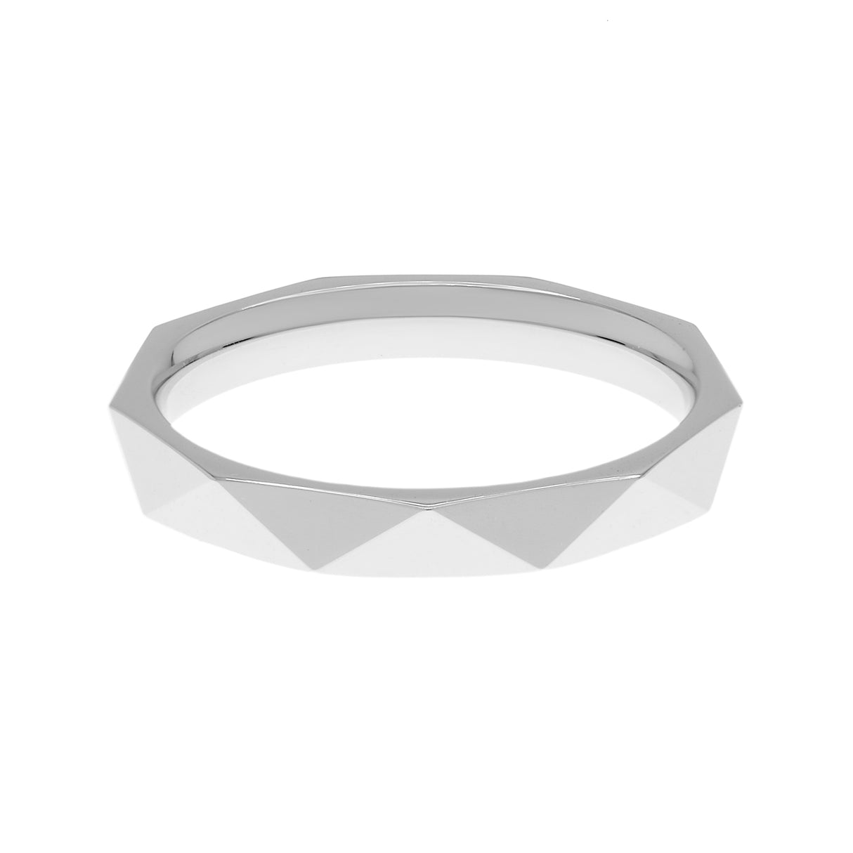 Laurence Graff 18K White Gold Signature Faceted Wedding Band Fine Jewellery Modaselle