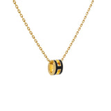 Hermes Black Lacquer Mini Pop H Pendant Necklace Designer Jewellery Hermes