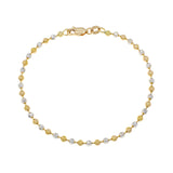 18K Yellow/White Gold Italian Bead Bracelet Fine Jewellery Modaselle